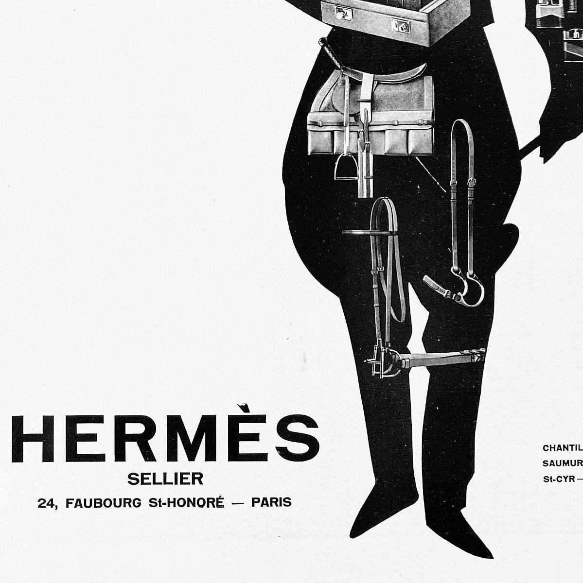 Rare Hermes Bag Advertisement Wall Art Poster, Highly Collectible Mid Century Modern Polo Man Print Gift for Hermes Lover Great to Frame