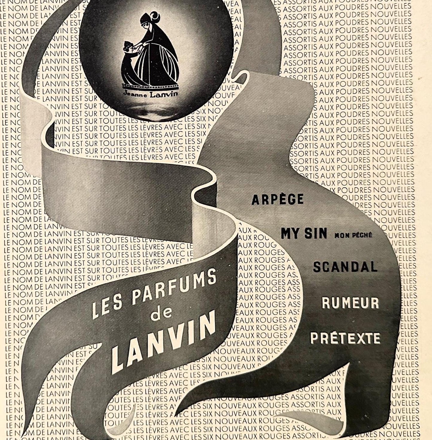 Vintage Lanvin Perfume Print: Rare French Magazine Ad, Parisian Wall Art