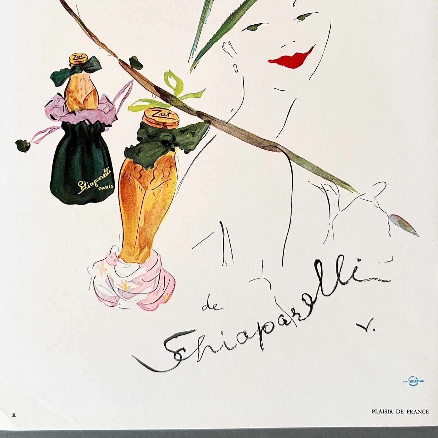 Authentic 1950s Schiaparelli Perfume Ad Poster: Vintage French  Print by Marcel Vertes