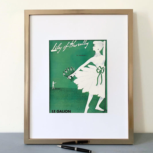 Vintage Le Galion Perfume Ad Print: Mid-Century Parisian Glam Decor