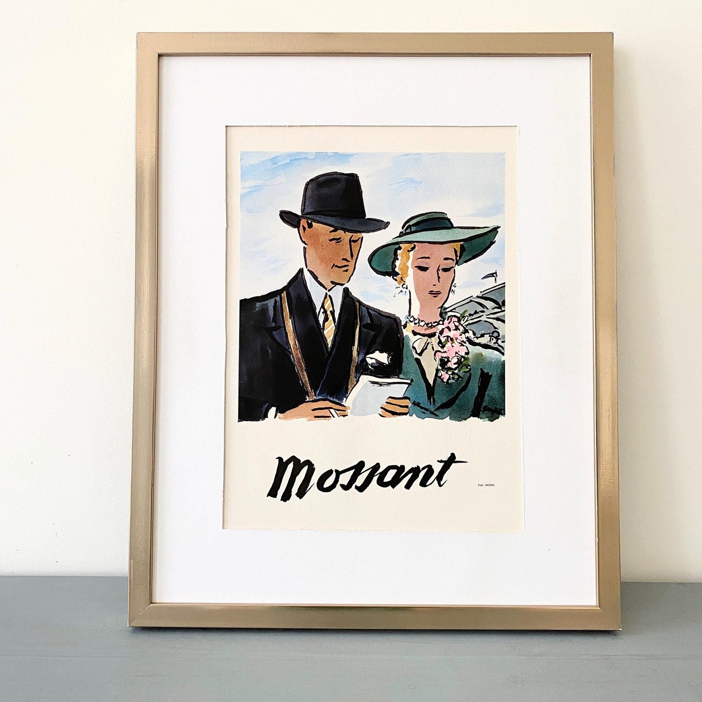 Authentic 1930s Mossant Hat Ad Poster: Original French Retro Fashion Print