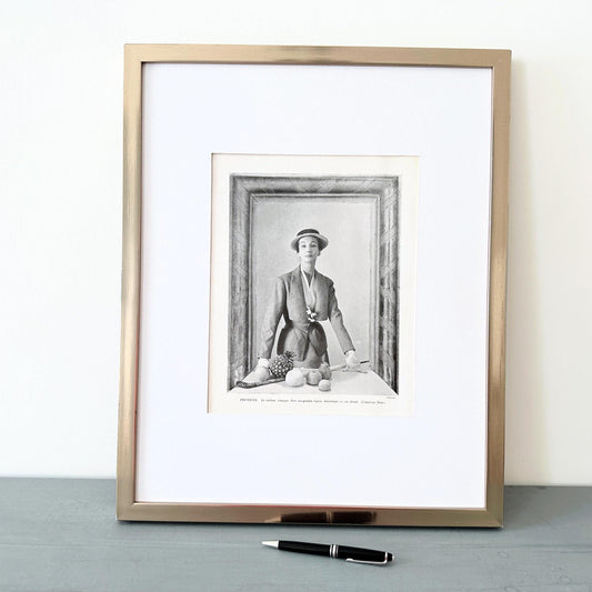 Authentic 1950s Vintage Dior Fashion Print: French Haute Couture Photography