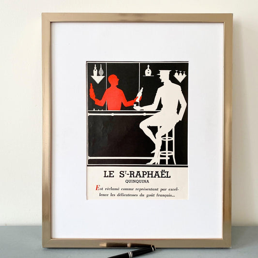 1930s St Raphael Aperitif Ad Print: Rare Vintage Alcohol Wall Art