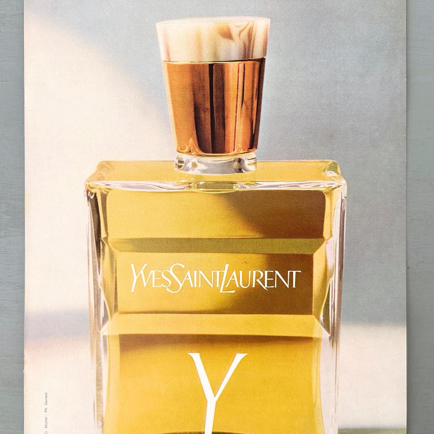 Vintage Yves Saint Laurent Perfume Ad: Rare 1950s French Fashion Print