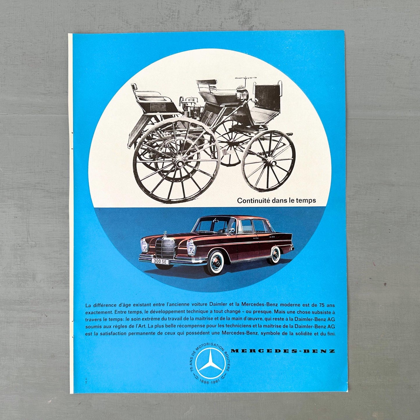 Vintage 1950s Mercedes Benz 300 SE Ad: Rare Mid-Century Car Poster