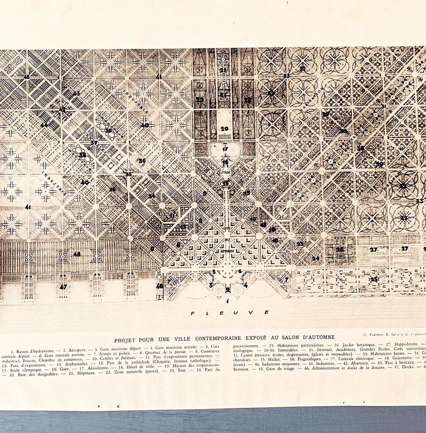Original Vintage Architect Urban Plan Print City Map Poster - 1930s Magazine Page- Rare Authentic Print Gift for Architect Ready to Frame
