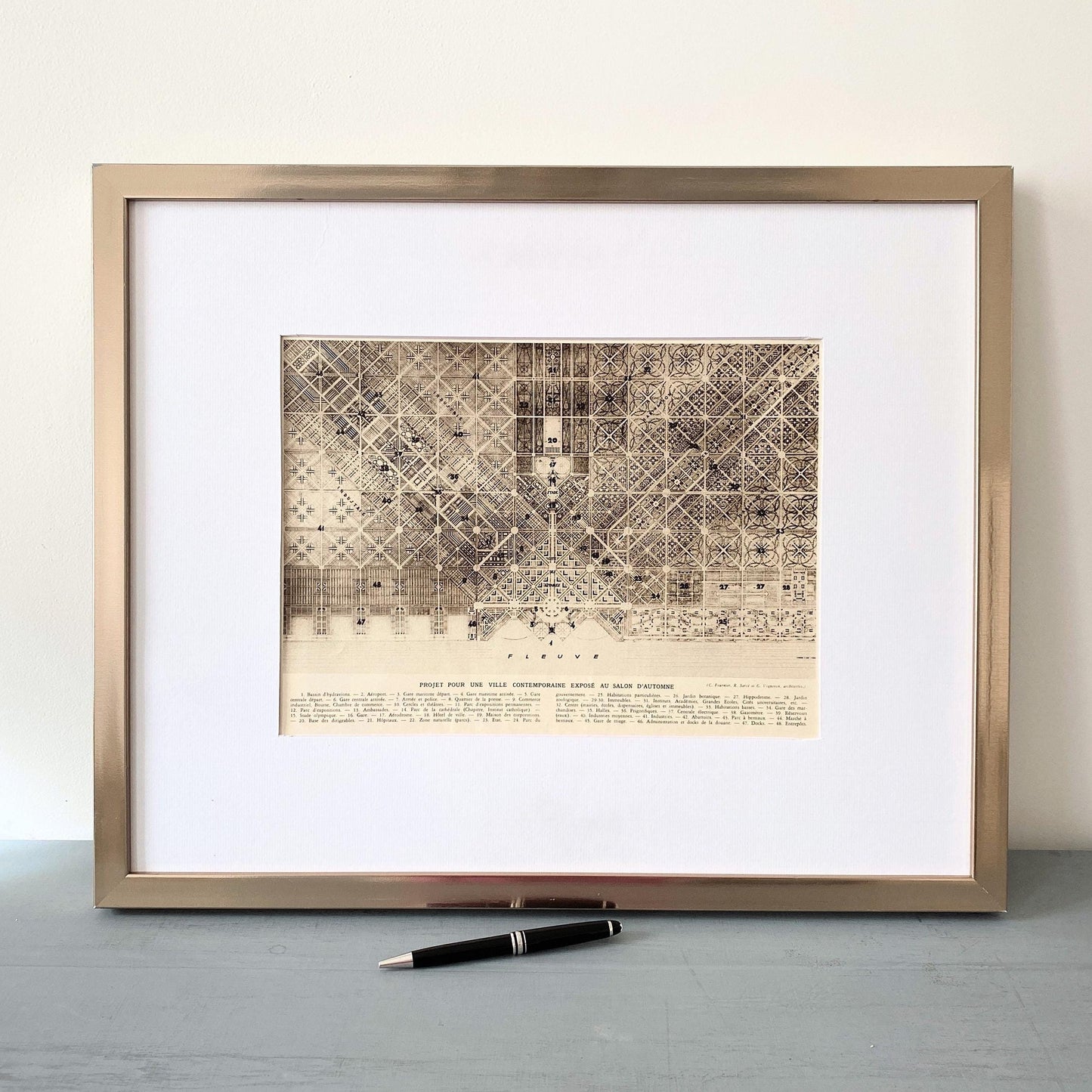 Original Vintage Architect Urban Plan Print City Map Poster - 1930s Magazine Page- Rare Authentic Print Gift for Architect Ready to Frame