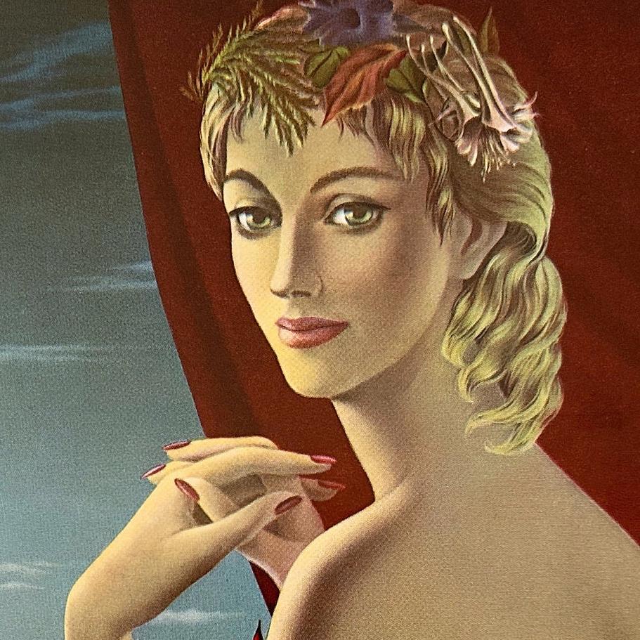 Authentic 1950s Vintage Guerlain Lipstick Ad: French Vogue Makeup Poster