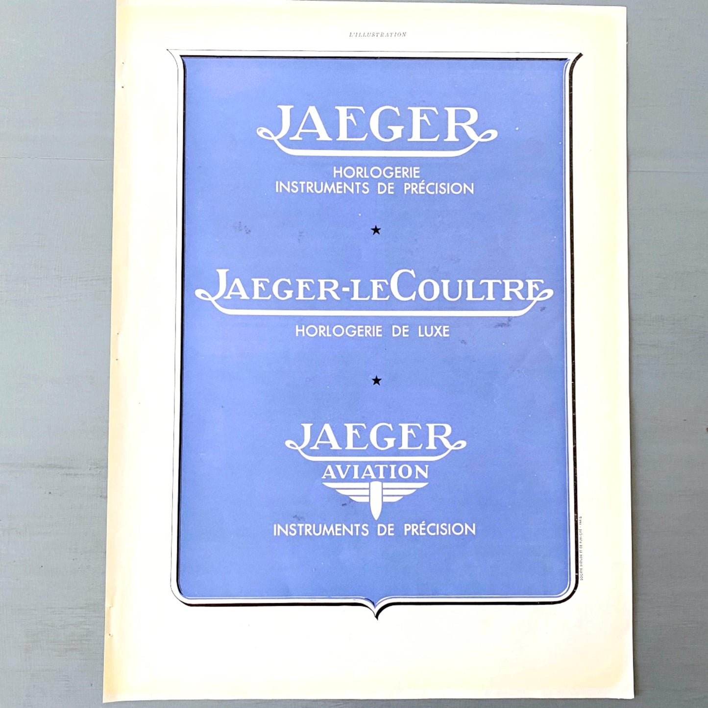 Vintage Jaeger Watch Ad Poster: Rare French Mid-Century Wall Art
