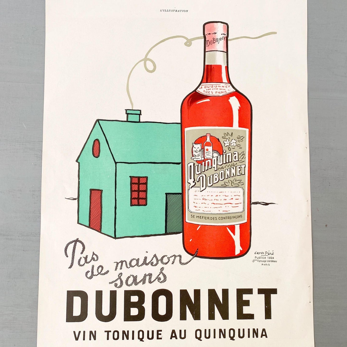 Authentic 1920s Vintage Dubonnet Aperitif Advertisement Wall Art Print