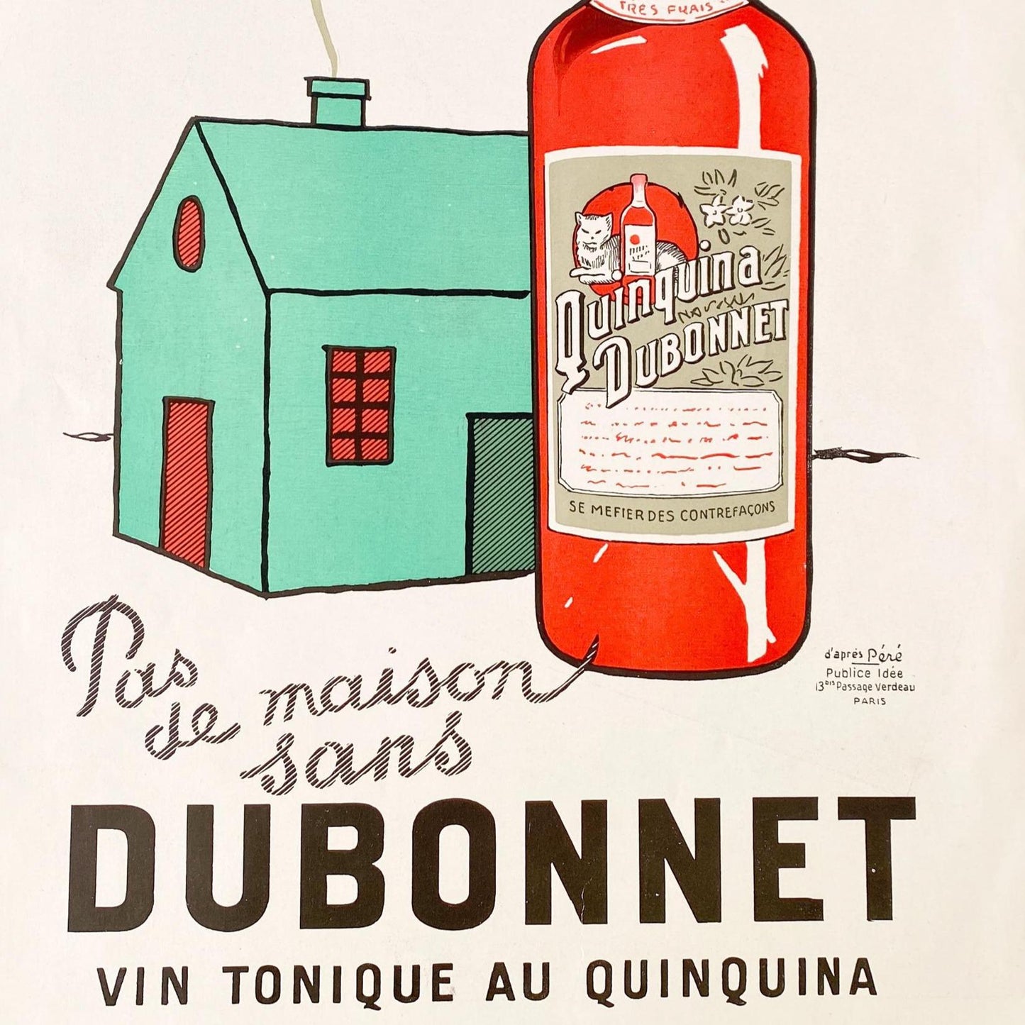 Authentic 1920s Vintage Dubonnet Aperitif Advertisement Wall Art Print