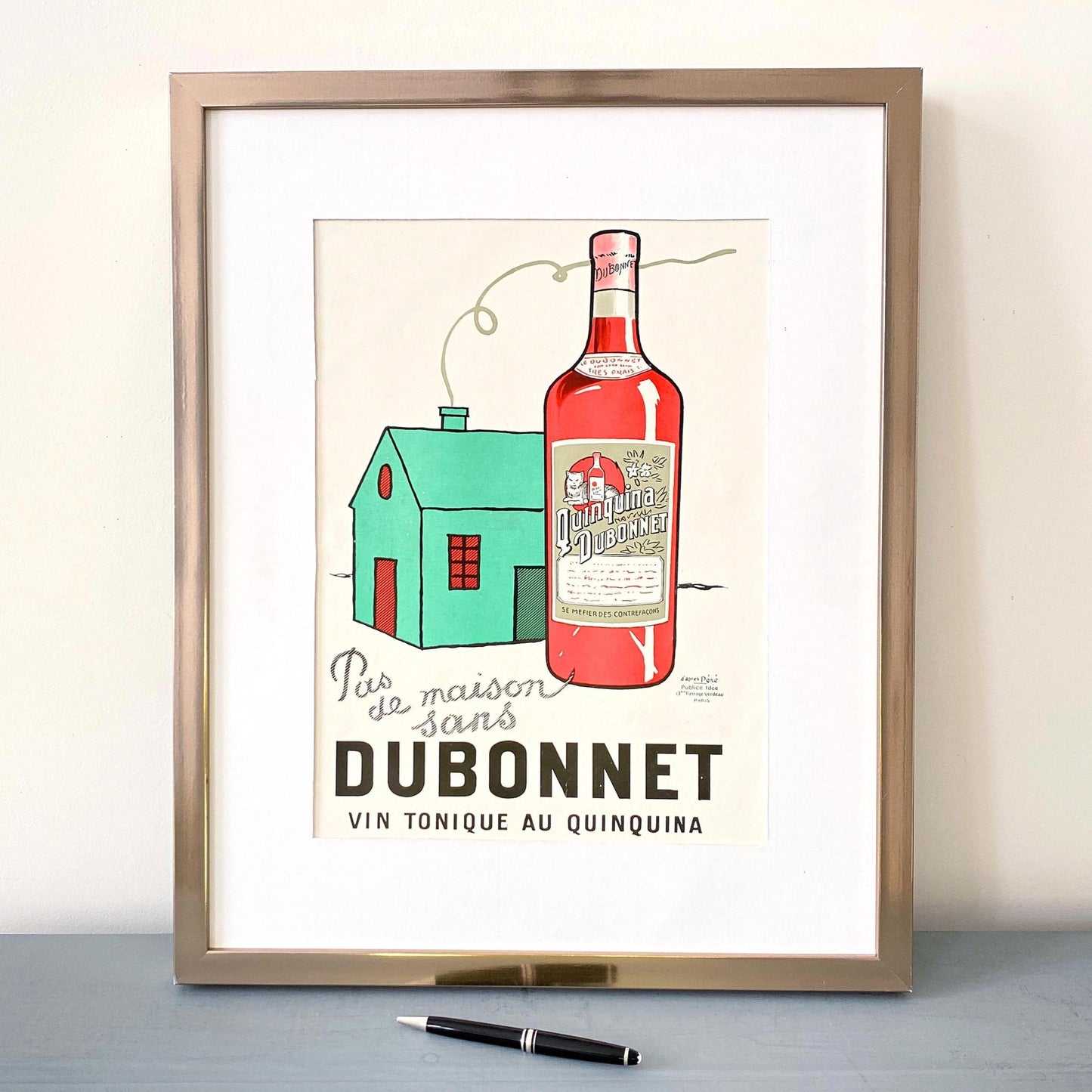Authentic 1920s Vintage Dubonnet Aperitif Advertisement Wall Art Print
