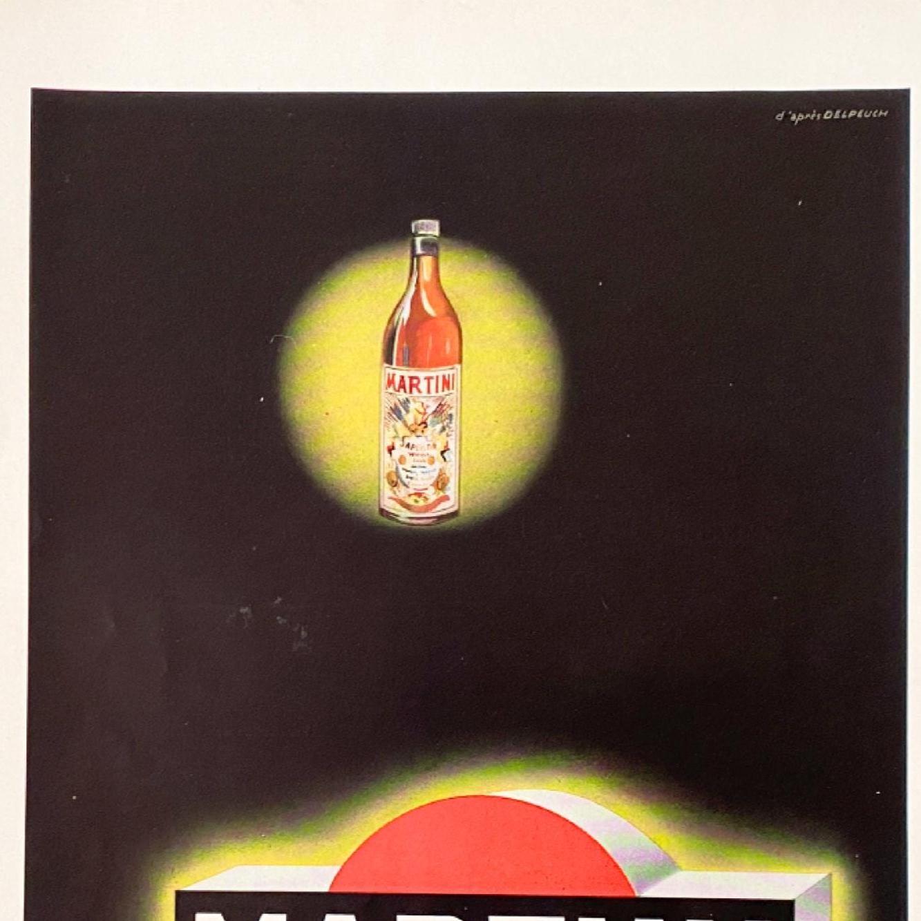 Authentic 1950s French Vintage Martini Aperitif Ad Poster: Maximalist Retro Bar Wall Art Print