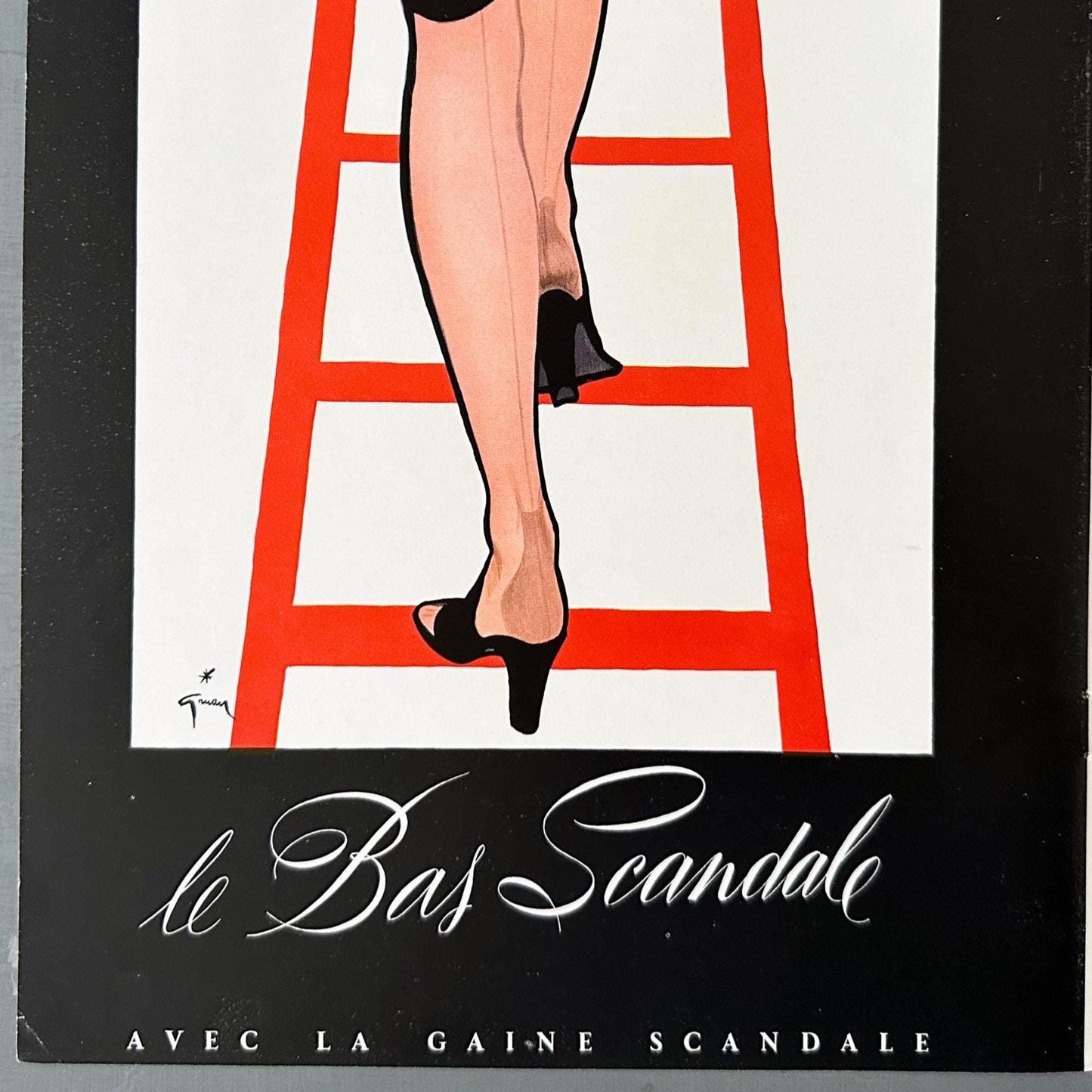 Original 1950s French Vintage Women Lingerie Ad Poster by Rene Gruau, Fashion Wall Art Print for Glam Dressing Room, Romantic Gift to Frame