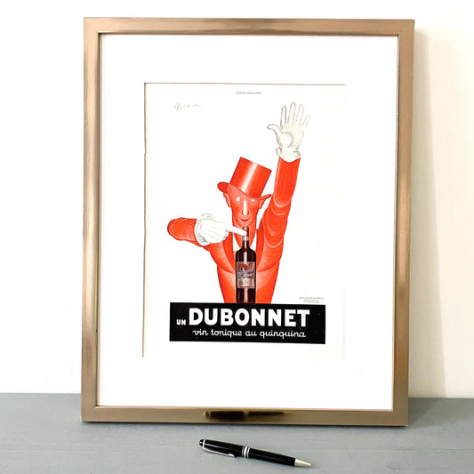 Original 1930s Vintage Dubonnet Alcohol Drink Advertisement Print from Original French Magazine