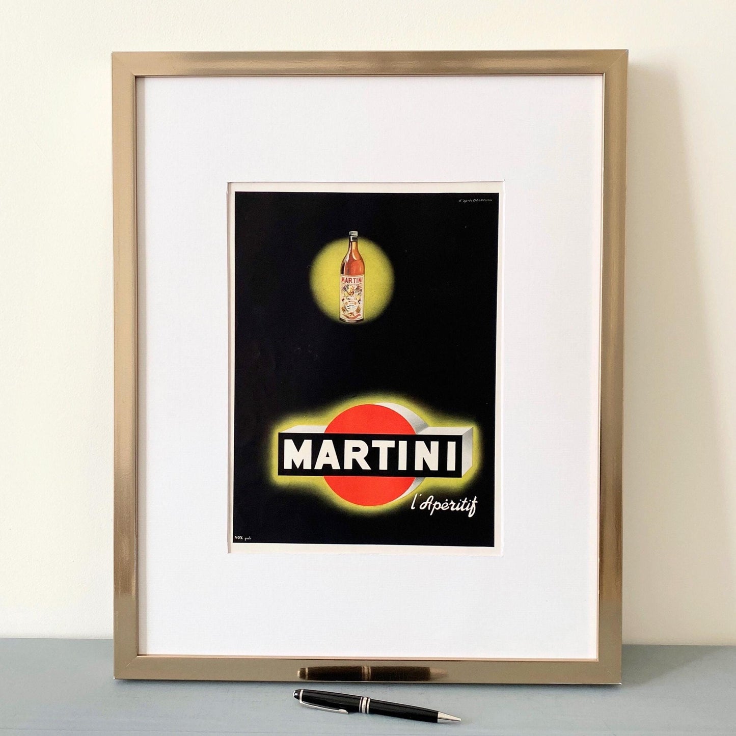 Authentic 1950s French Vintage Martini Aperitif Ad Poster: Maximalist Retro Bar Wall Art Print