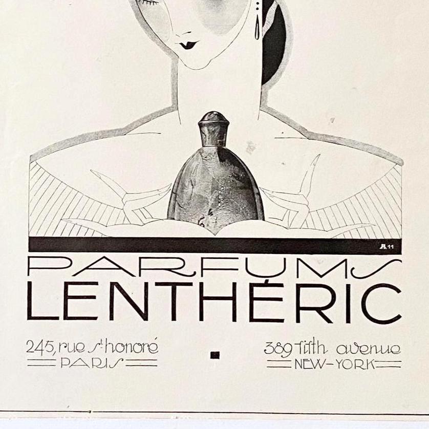 Original 1920s Vintage Perfume Bottle Print: Art Deco French Advertisement Poster