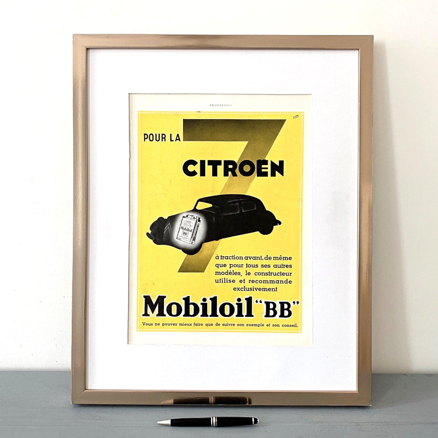 Authentic 1930s Vintage Citroen Advertisement Print: French Automobile Garage Art (11x15 inches)