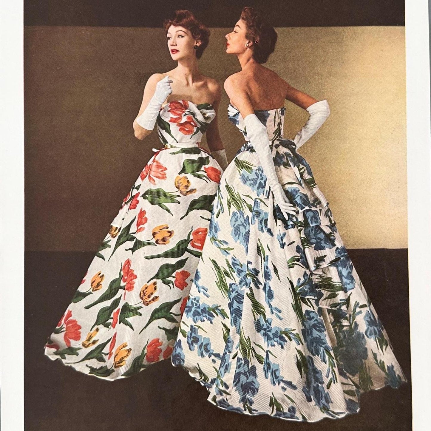 Original 1950s Vintage Christian Dior Fashion Photo Poster: Rare Paris Style Fashion Print
