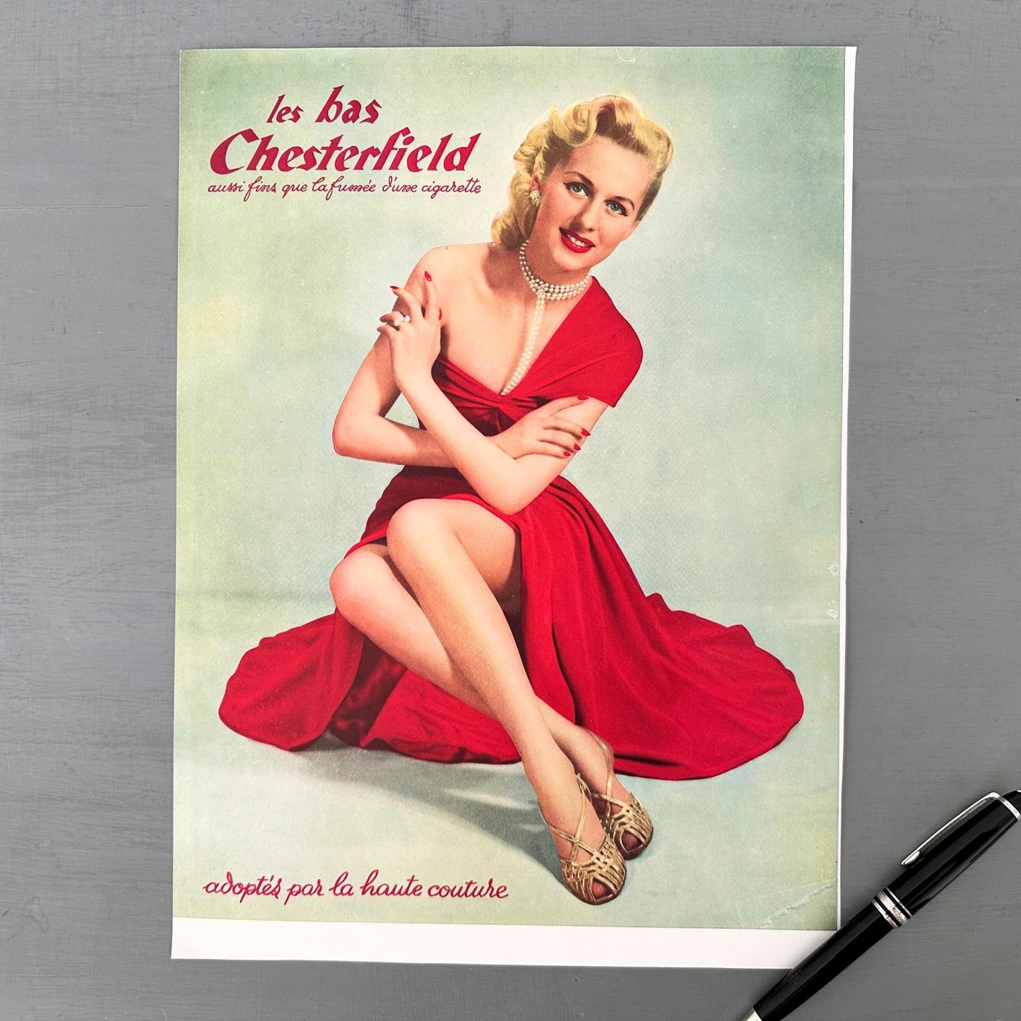 Original 1950s Vintage Christian Dior Fashion Photo Poster: Rare Paris Style Fashion Print