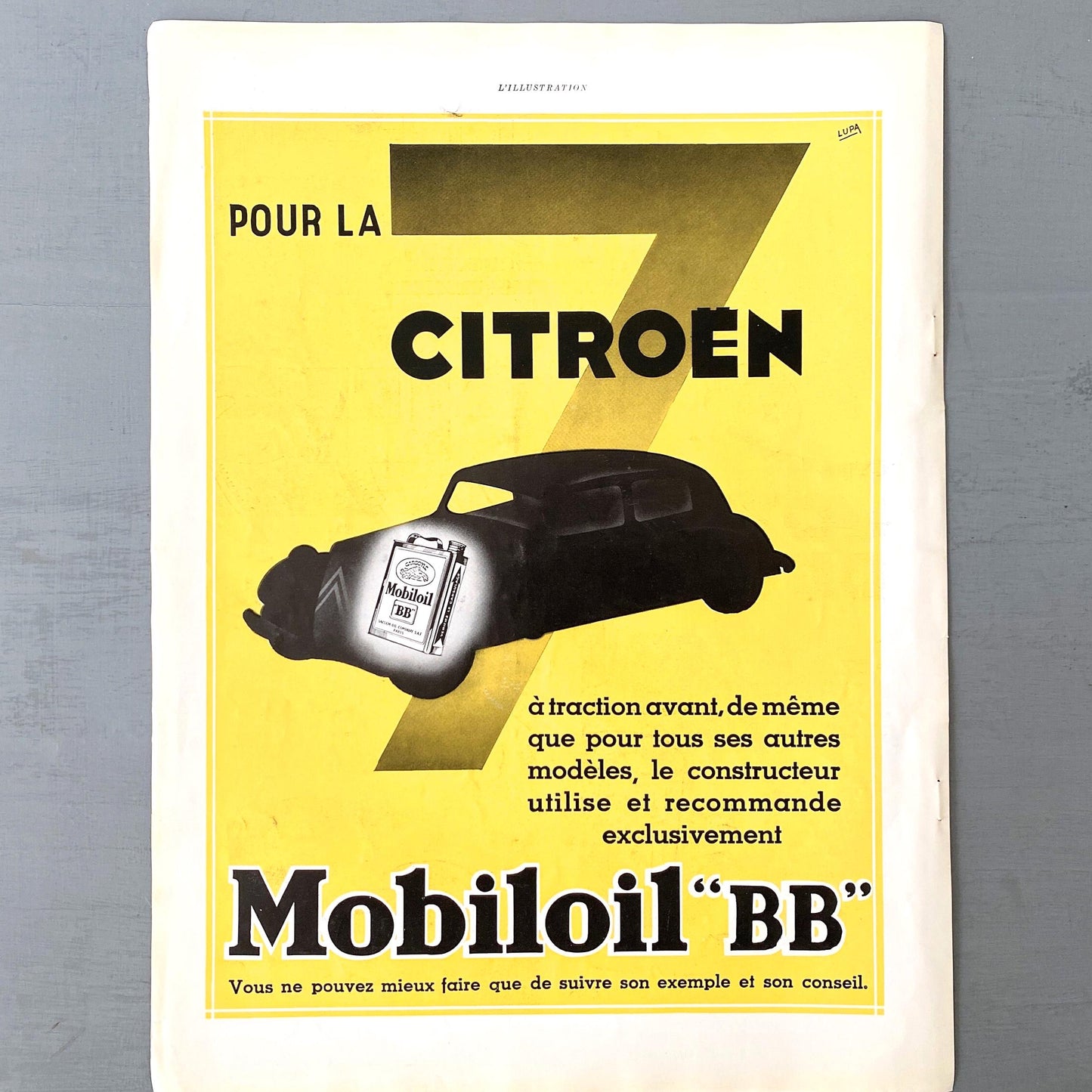 Authentic 1930s Vintage Citroen Advertisement Print: French Automobile Garage Art (11x15 inches)