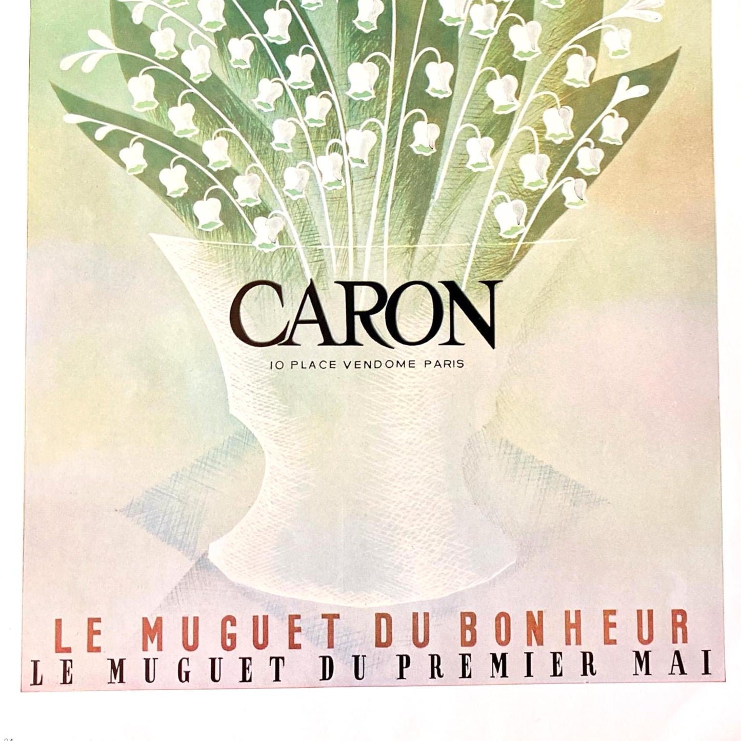 Vintage Caron Lily of the Valley Perfume Ad - French Magazine Print