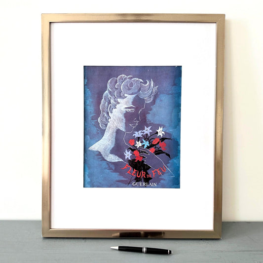 Vintage Guerlain Perfume Ad Poster: Paris Glam Room Wall Decor