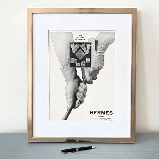 Vintage Hermes Wall Decor, French Rare Authentic Fashion Advertisement Wall Poster for Luxury Home, Mid Century Modern Print Golf Lover Gift