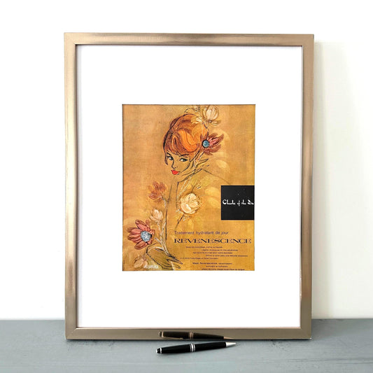 Vintage French Cosmetics Ad Print: Rare Glam Room Decor