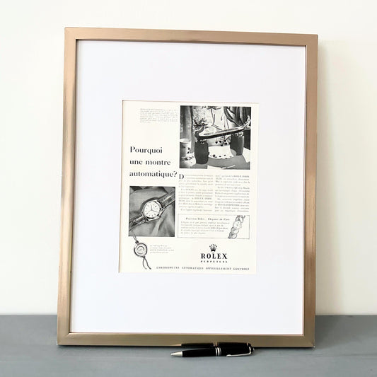 Vintage Rolex Perpetual Watch Advertisement Print, Luxury Brand Poster Decor Watch Collector Gift, Glam Wall Gallery Dressing Room Decor