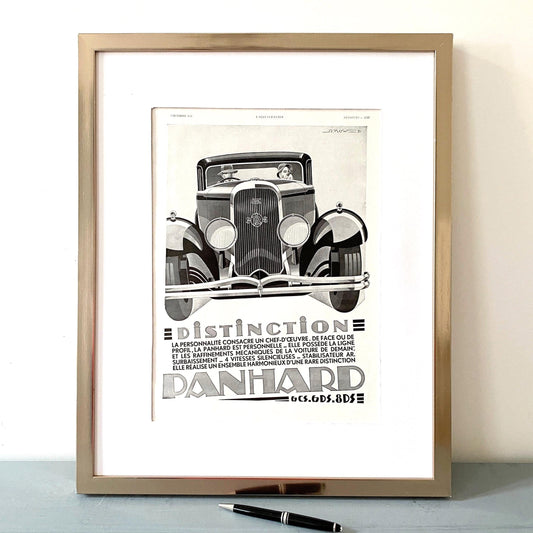 Vintage Panhard Car Ad: French Supercar Drawing, Garage Decor