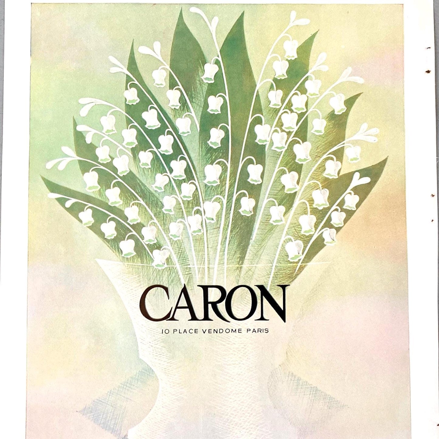 Vintage Caron Lily of the Valley Perfume Ad - French Magazine Print