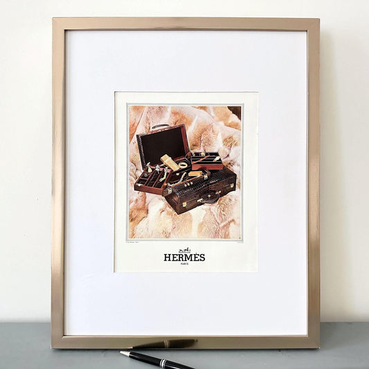 Original 1960s French Vintage Hermes Jewelry Suitcase Bag Ad Poster: Authentic  Fashion Print