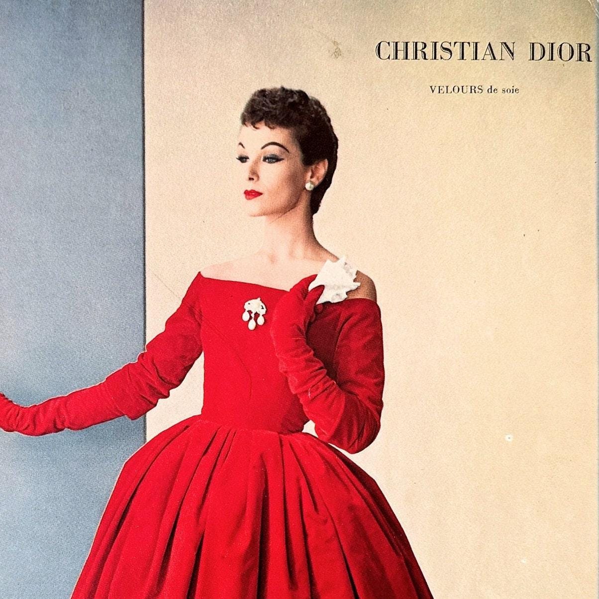 Original 1950s Vintage Dior Fashion Photo Poster from French Magazine