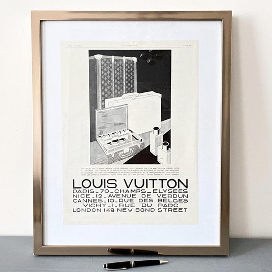 Authentic 1920s Louis Vuitton Ad Poster: Rare Original French Vintage Luggage Print
