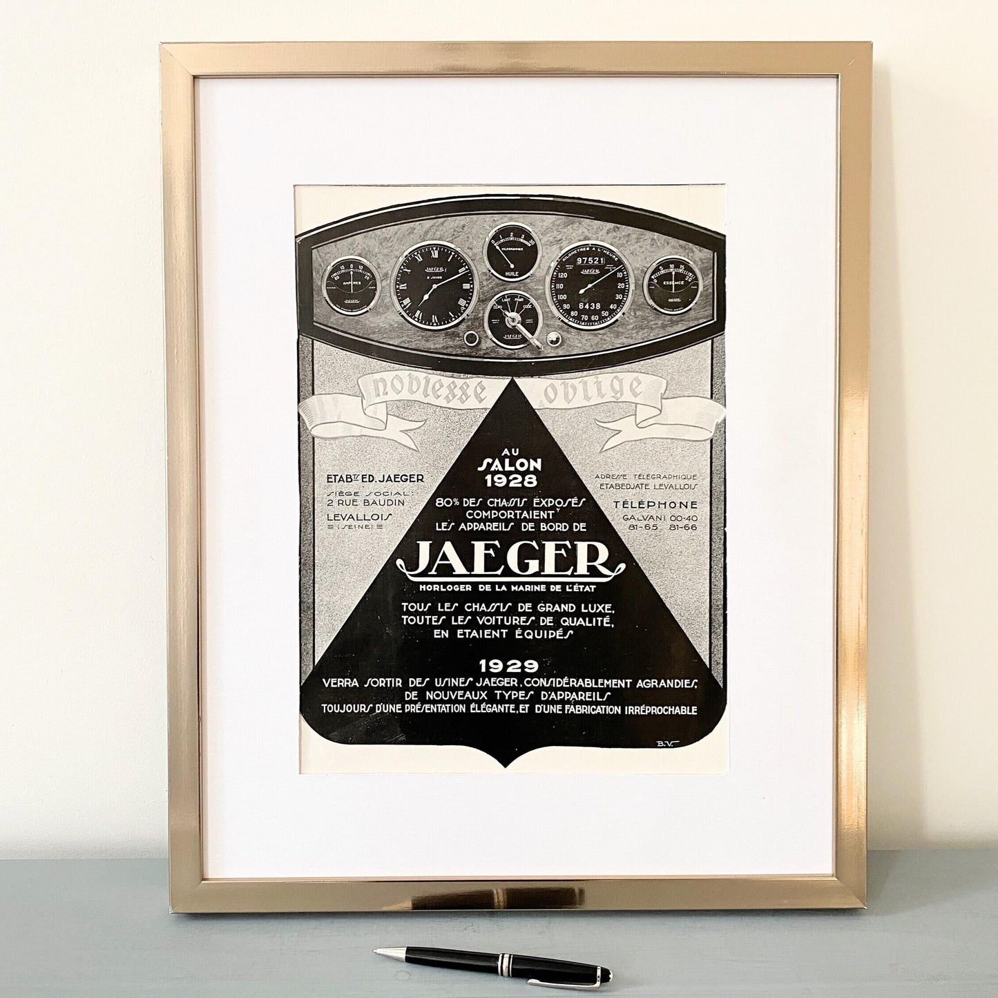 Original 1920s Jaeger Ad Print - Rare Authentic Luxury Brand Poster in Art Deco Style