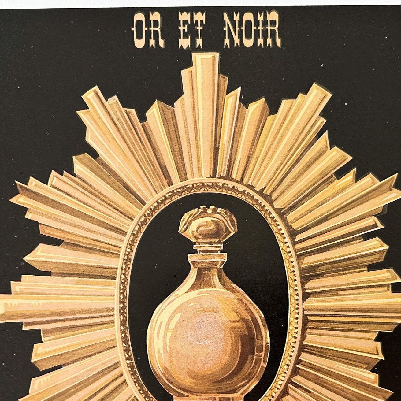 1950s Caron Perfume Ad Print: Vintage French Glam Room Wall Art