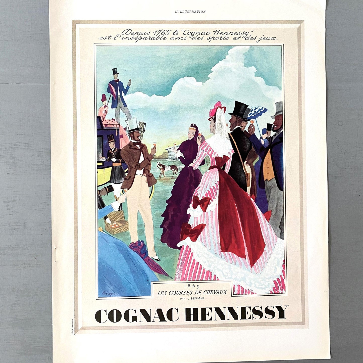 1930s Hennessy Cognac Ad: Rare French Magazine Print, Begnini Illustration