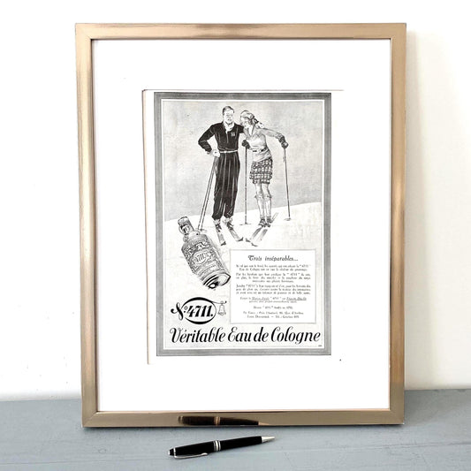 1920s Vintage 4711 Eau de Cologne Ad Print: French Ski Poster