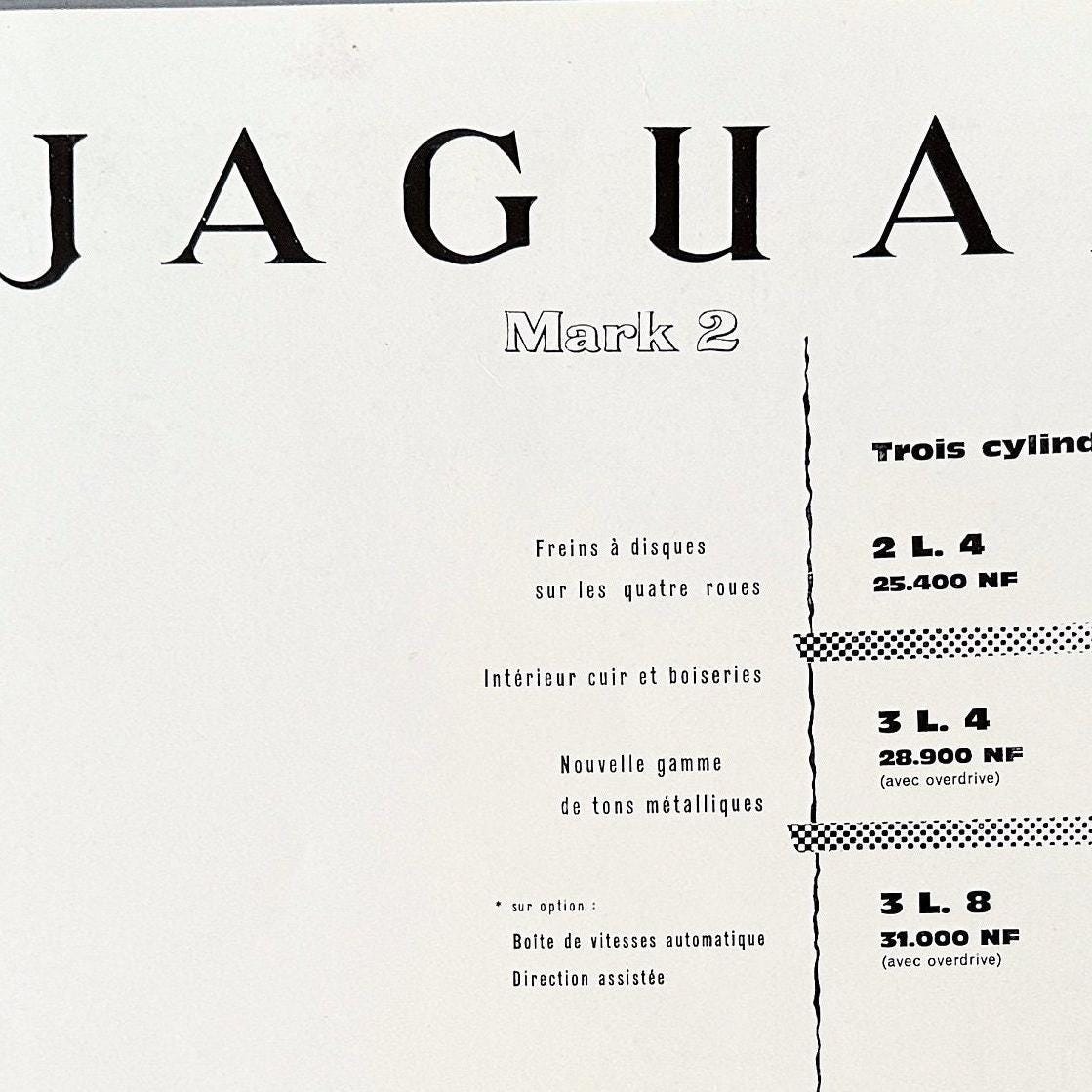 1950s Jaguar Car Ad Poster: Vintage Automobile Garage Wall Art