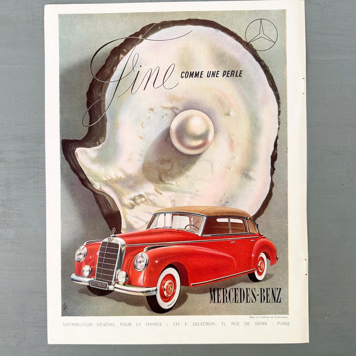 Vintage Mercedes 300S Car Ad: Rare Authentic Automotive Poster
