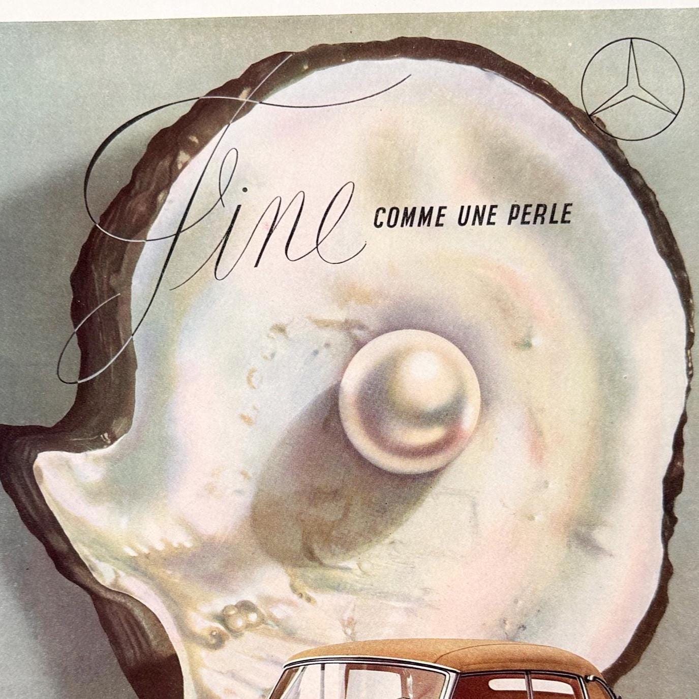 Vintage Mercedes 300S Car Ad: Rare Authentic Automotive Poster