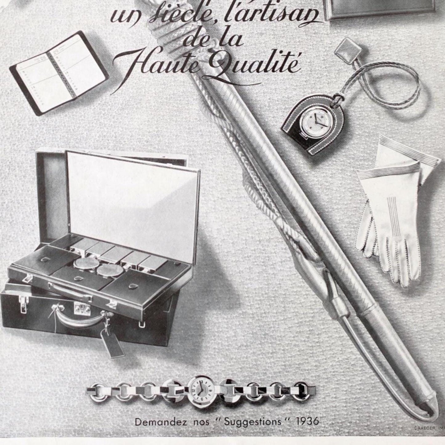 Original 1930s Vintage Hermes Bag Ad Wall Art Print: Authentic French Fashion Poster