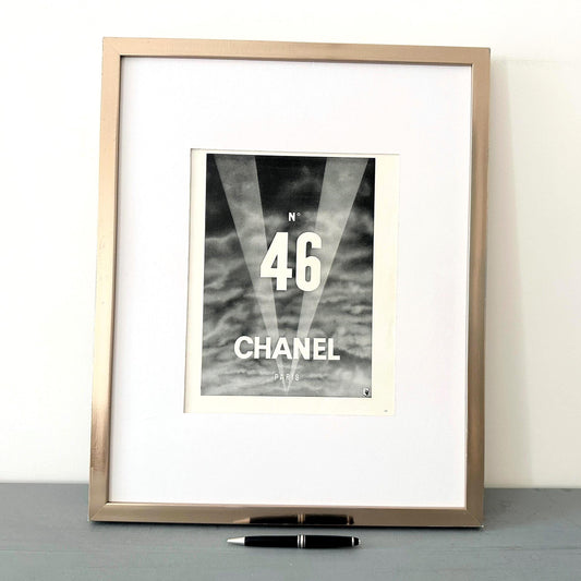 Original 1940s Vintage French Classic Perfume Chanel Ad Print: Rare Authentic Minimalist Wall Art Poster