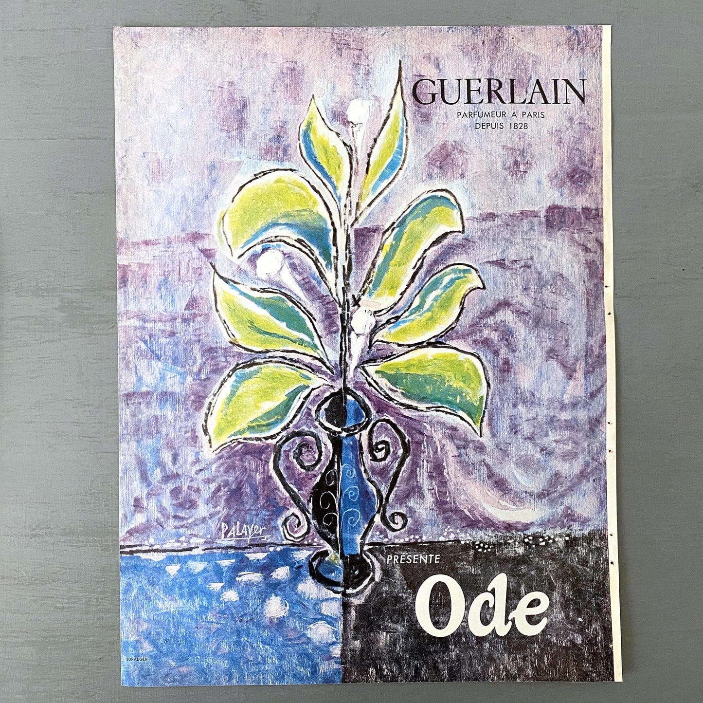 Vintage Guerlain Perfume Ad Print: Vogue Haute Couture Poster