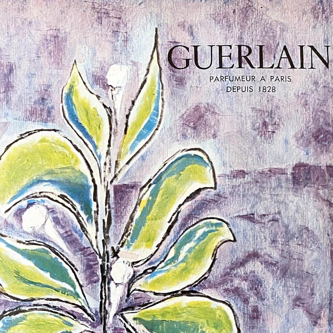 Vintage Guerlain Perfume Ad Print: Vogue Haute Couture Poster