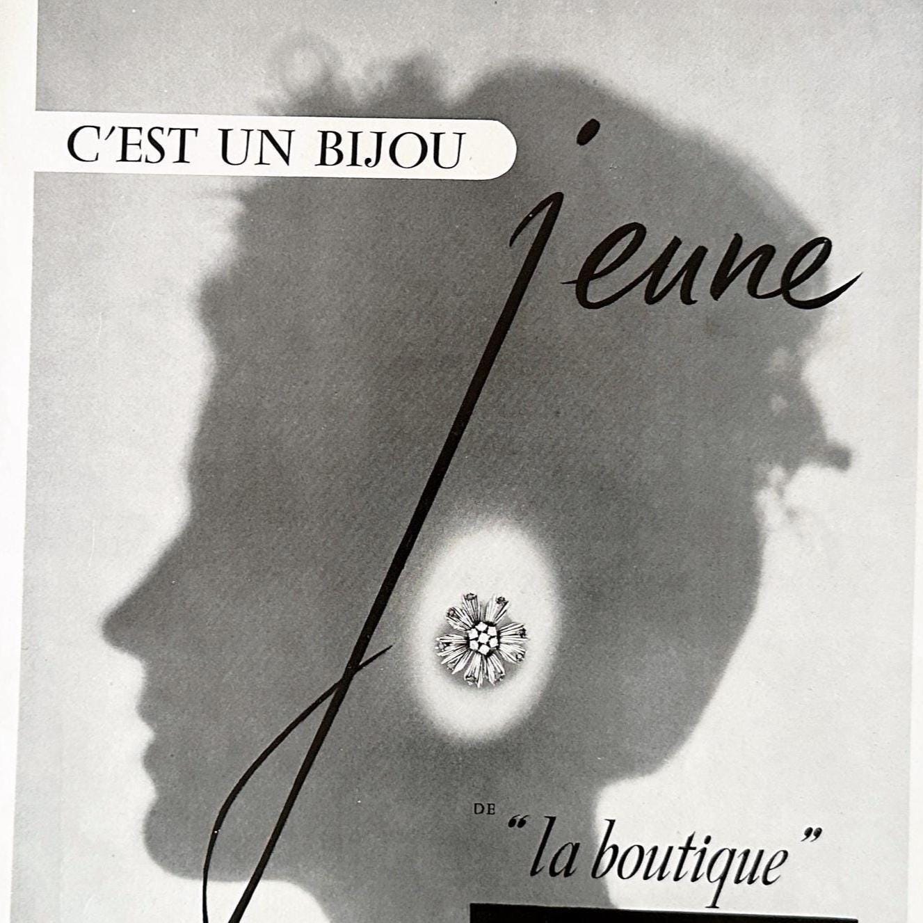 1950s Vintage Van Cleef Jewelry Ad Print: Authentic French Boheme Wall Art (10x13 inches)