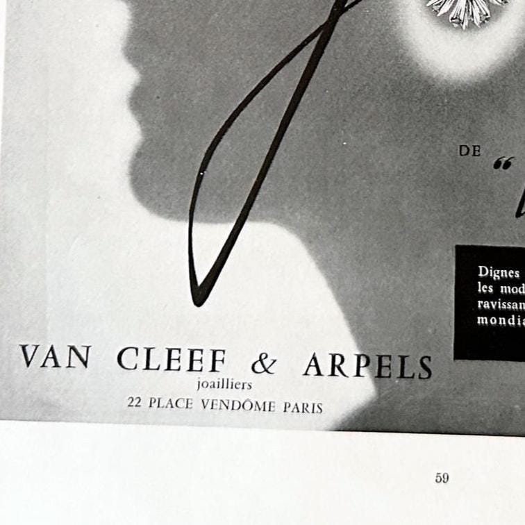 1950s Vintage Van Cleef Jewelry Ad Print: Authentic French Boheme Wall Art (10x13 inches)