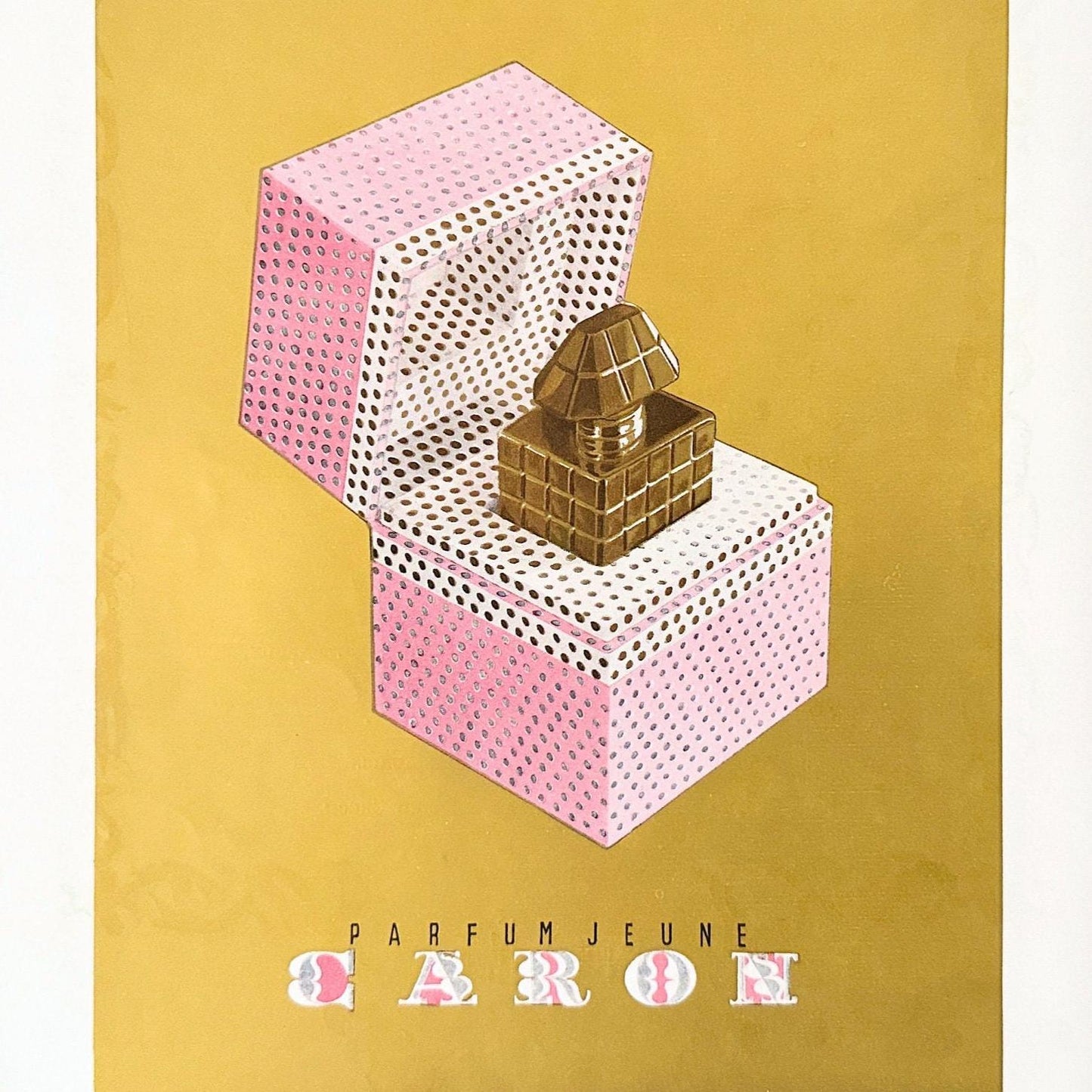 1950s Caron Perfume Ad: Vintage French Vogue Print, Parisian Wall Art