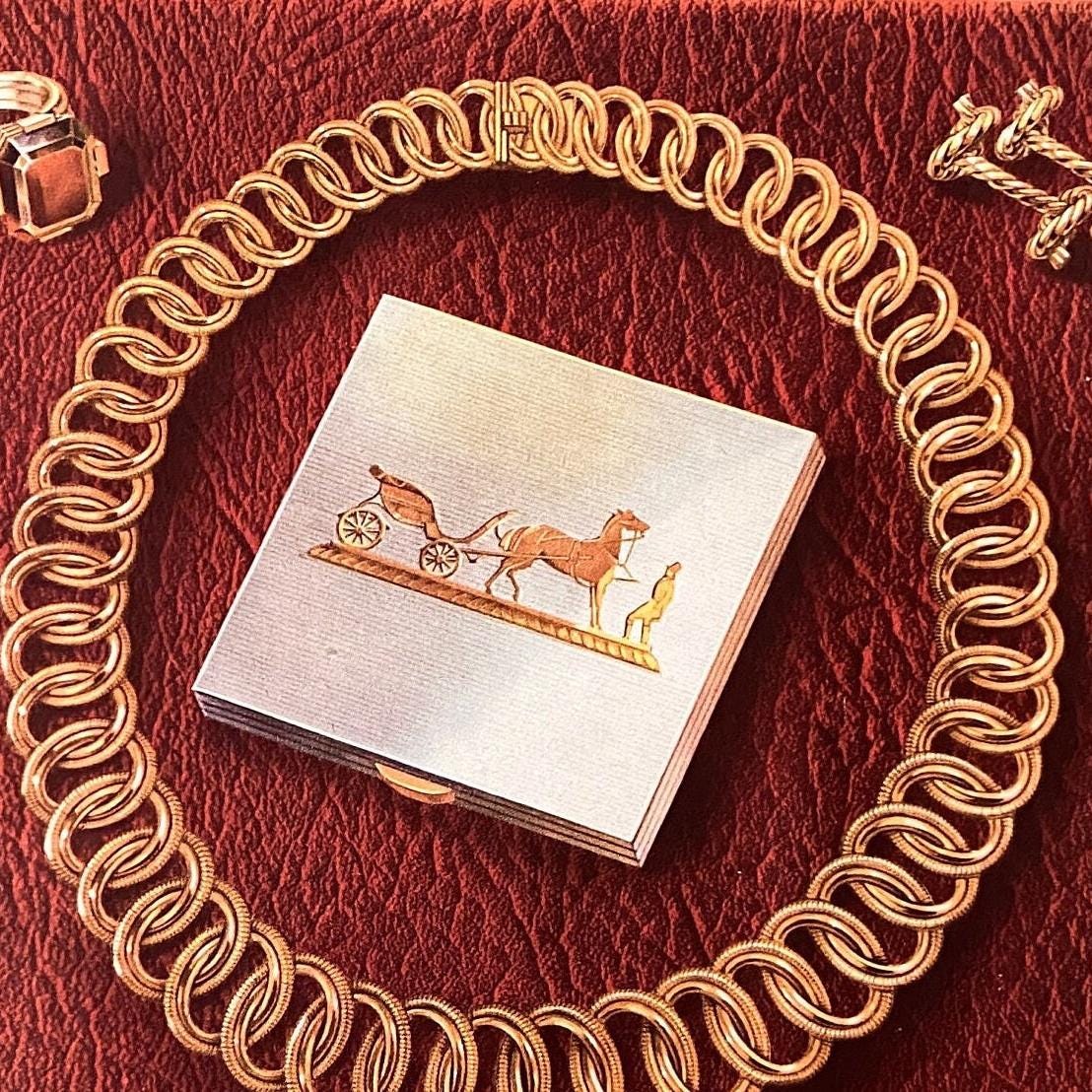Original 1950s Vintage Hermes Jewelry Advertisement Print: Authentic Mid-Century French Fashion Poster